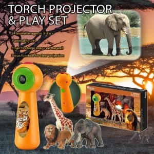 Set proiector tip lanterna & 3 figurine - Animalute - Img 2