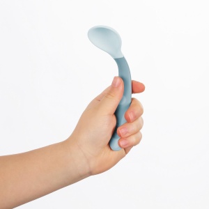 Tacamuri flexibile pentru copii, lingurita si furculita, fara BPA, albastru, 6+ luni, Reer 23033 - Img 4