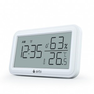 Termometru si higrometru digital de camera, ceas cu alarma, memorie, suport expandabil, alb, AirBi LINE BI1053 - Img 4