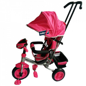 Tricicleta multifunctionala cu sunete si lumini Lux Trike Pink - Img 2