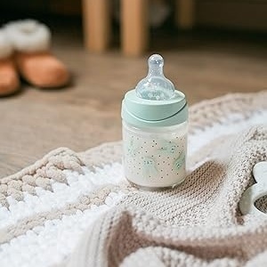 Biberon 150 ml cu tetina rotunda din silicon, debit lent, iepuras gri Hygge Suavinex - Img 5