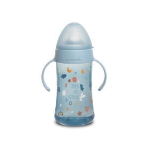 Cana cu mustiuc de silicon, 270 ml, albastru, Forest, Suavinex