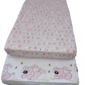 Cearceaf Imprimat cu Elastic Roz 160X80