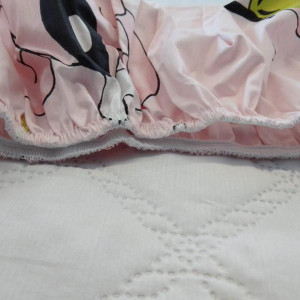 Cearceaf Imprimat cu Elastic Roz 160X80 - Img 3