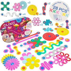 Clixo® joc magnetic de construit - Bijuterii colorate (28 piese) - Img 2