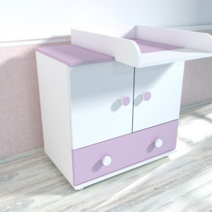 Comoda cu blat de infasat MyKids Happy Alb Mov D121
