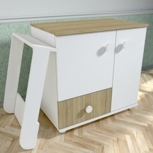 Comoda cu blat de infasat MyKids Lucky Alb-Natur A563 - Img 2