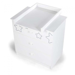 Comoda de infasat Klups TINO Stars Alb - Img 3