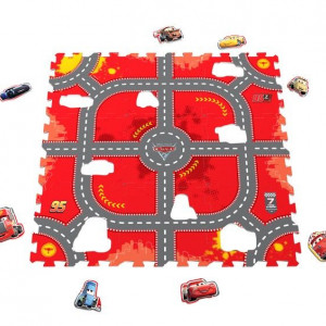 Covor puzzle din spuma Cars 3 Modular Race 9 piese - Img 2