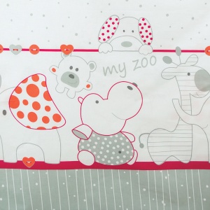 Lenjerie MyKids My Zoo Rosu 4 Piese 140x70 - Img 3