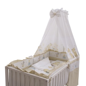 Lenjerie MyKids Teddy Play Bej 5+1 Piese M2 140x70 cm - Img 3
