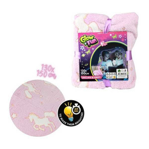 Paturica cu unicorni fosforescenti, 130x150 cm Toi-Toys TT35563A - Img 2