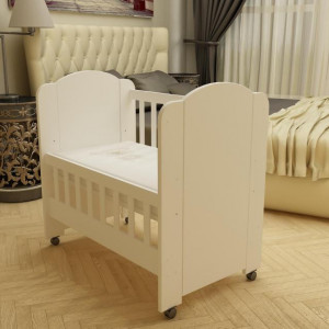 Patut MyKids MOKSI cu lat. demontabila Alb-Alb D101 - Img 2