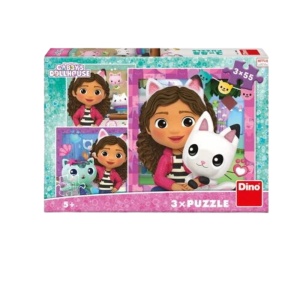 Puzzle 3 in 1 - Gabby si prietenii ( 3 x 55 piese)