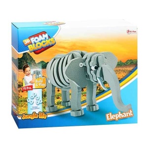 Puzzle 3D Spuma Elefant 75 piese Toi-Toys TT43545A - Img 4