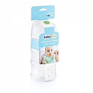 Recipient lapte praf BabyJem cu 3 compartimente (Culoare: Alb) - Img 3