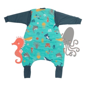 Sac de dormit cu picioruse si maneca lunga detasabila Under the Sea 70 cm + manseta 2.5 Tog - Img 2