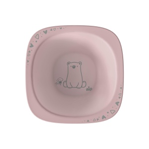 Set 2 castroane nip® Green pentru mancarea copiilor cu motive gravate laser, din materiale naturale regenerabile, fara BPA, fara melamina, lavabile in masina de spalat vase, Made in Germany, 4+ luni, roz, nip 38843 - Img 4