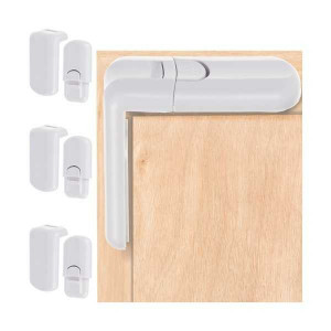Set 4 sisteme de siguranta pentru sertare si dulapuri, 7.5x4 cm Malatec MY6832 - Img 3