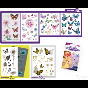 Set 65 tatuaje temporare tip autocolante Flori si Fluturi Tytoo KOPXX1800016 - Img 5