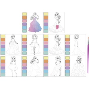 Set de pictat cu apa Besties - Bloc de colorat cu acuarele si planse creative Grafix GR140015 - Img 3