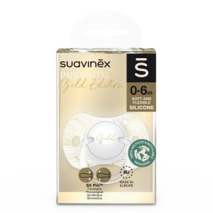 Suzeta fiziologica SX Pro din silicon 0-6 luni Bej Gold Premium - Img 4
