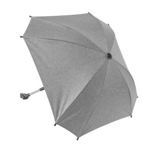 Umbrela parasolar carucior copii, protectie UV 80+, forma patrata 80 cm, reglabila 180°, prindere universala anti-alunecare, gri melange, Reer ShineSafe 84271