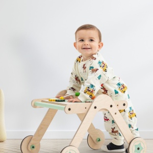 Antepremergator din lemn 4 in 1 MamaToyz cu masuta de activitati, - Img 4