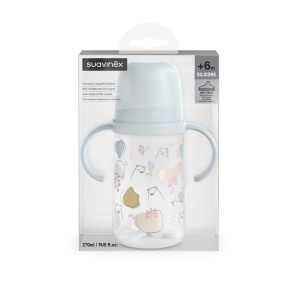 Cana cu mustiuc din silicon, 270 ml, Bears, albastru, Suavinex - Img 3