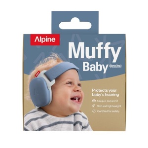 Casti antifonice pentru bebelusi si copii pana la 4 ani, ofera protectie auditiva, SNR 24, ALPINE Muffy Denim Blue, ALP20159 - Img 3