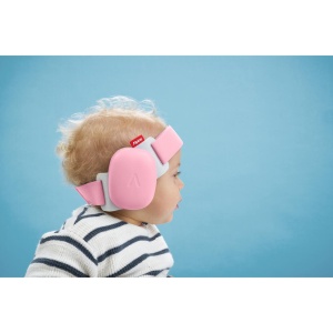 Casti antifonice pentru bebelusi si copii pana la 4 ani, ofera protectie auditiva, SNR 24, roz, ALPINE Muffy Baby Rose Pink ALP29642 - Img 7