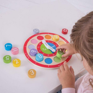 Ceas colorat din lemn - Img 2