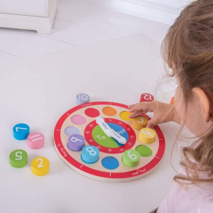 Ceas colorat din lemn - Img 4