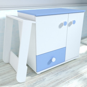 Comoda cu blat de infasat MyKids Lucky Alb-Albastru 0121PE - Img 2