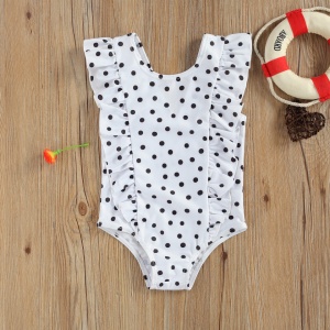 Costum de baie cu bulinute alb/negru Drool - Img 5