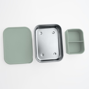 Cutie de pranz pentru alimente, din inox, cu compartimente din silicon, capac din silicon, fara BPA, lavabile in masina de spalat vase, Reer Lunchbox 25143 - Img 6