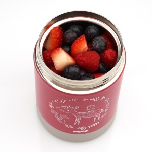 Cutie termica pentru mancare, otel inoxidabil vidat, 300 ml, rosie, Reer ColourDesign 90412 - Img 4