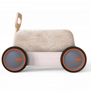 Jucarie din lemn 3 in 1 Ursulet DriveMe Soft: masinuta ride-on, premergator si carucior de jucarii MamaToyz - Img 5
