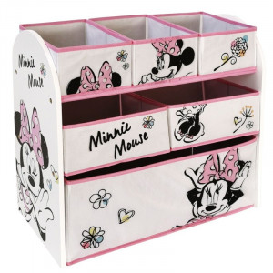 Organizator jucarii cu cadru din lemn Minnie Mouse