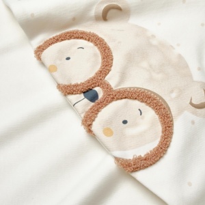 Paturica cu gluga pentru nou nascut, 100% bumbac organic, TeddyBear, BabyCosy - Img 5