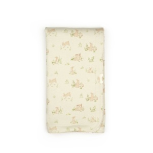 Paturica cu iepurasi pentru nou nascut, 85X85 cm, 100% bumbac organic, Rabbit, BabyCosy - Img 3