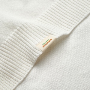 Paturica cu ursulet pentru nou nascut, 100% bumbac organic, TeddyBear, BabyCosy, ecru - Img 5