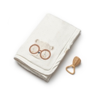 Paturica pentru nou nascut, 100% bumbac organic, TeddyBear, BabyCosy - Img 1