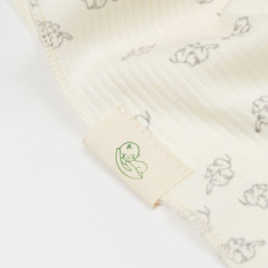 Paturica Printed, BabyCosy, 50% modal+50% bumbac, Ecru, 85X85 cm - Img 3