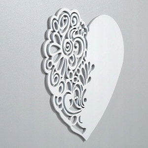 Patut lemn copii Klups Nel Heart Alb Gri - Img 2