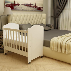 Patut MyKids MOKSI cu lat. demontabila Alb-Alb D101 - Img 3