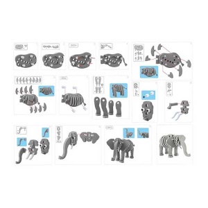 Puzzle 3D Spuma Elefant 75 piese Toi-Toys TT43545A - Img 5