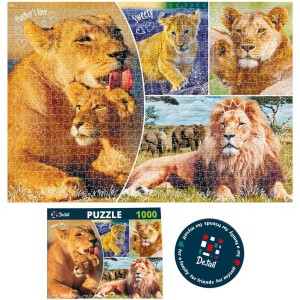 Puzzle Lion family, 47x67 cm, 1000 piese De.tail DT1000-01 - Img 2