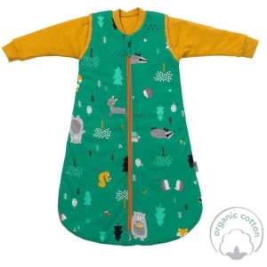 Sac de dormit cu maneca lunga detasabila Woodland Animals 80 cm 2.5 Tog