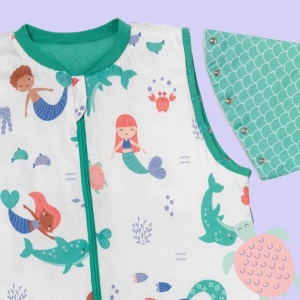 Sac de dormit cu picioruse si maneca lunga detasabila Mermaid 90 cm + manseta 1.0 Tog - Img 3